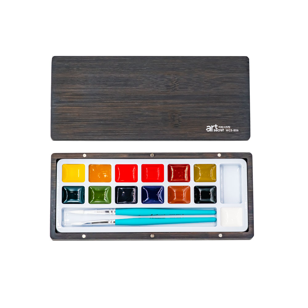 ArtSecret 13 단색 수채화 팔레트 세트 Wod - Watercolor Paint Set Solid Pigment 리뷰 및 가격