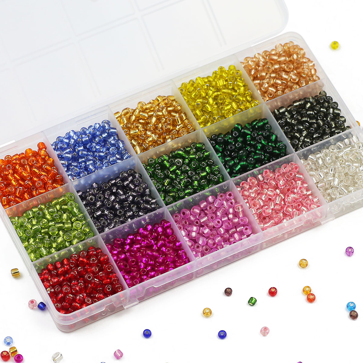 15 색 키트 투명 2/3/4mm 멀티 사이즈 유리 구 - Glass Seed Beads 2Mm Jewelry Making 리뷰 및 가격