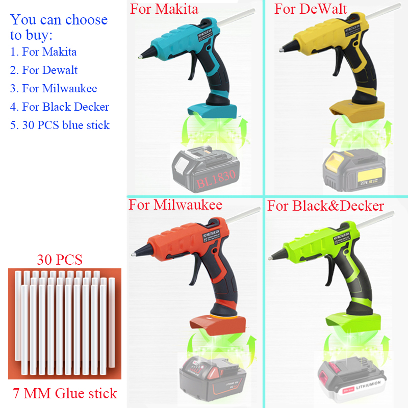 50W 무선 글루건 마키타용 디월트용 밀워키용 18V  - Hot Melt Glue Gun Cordless 리뷰 및 가격