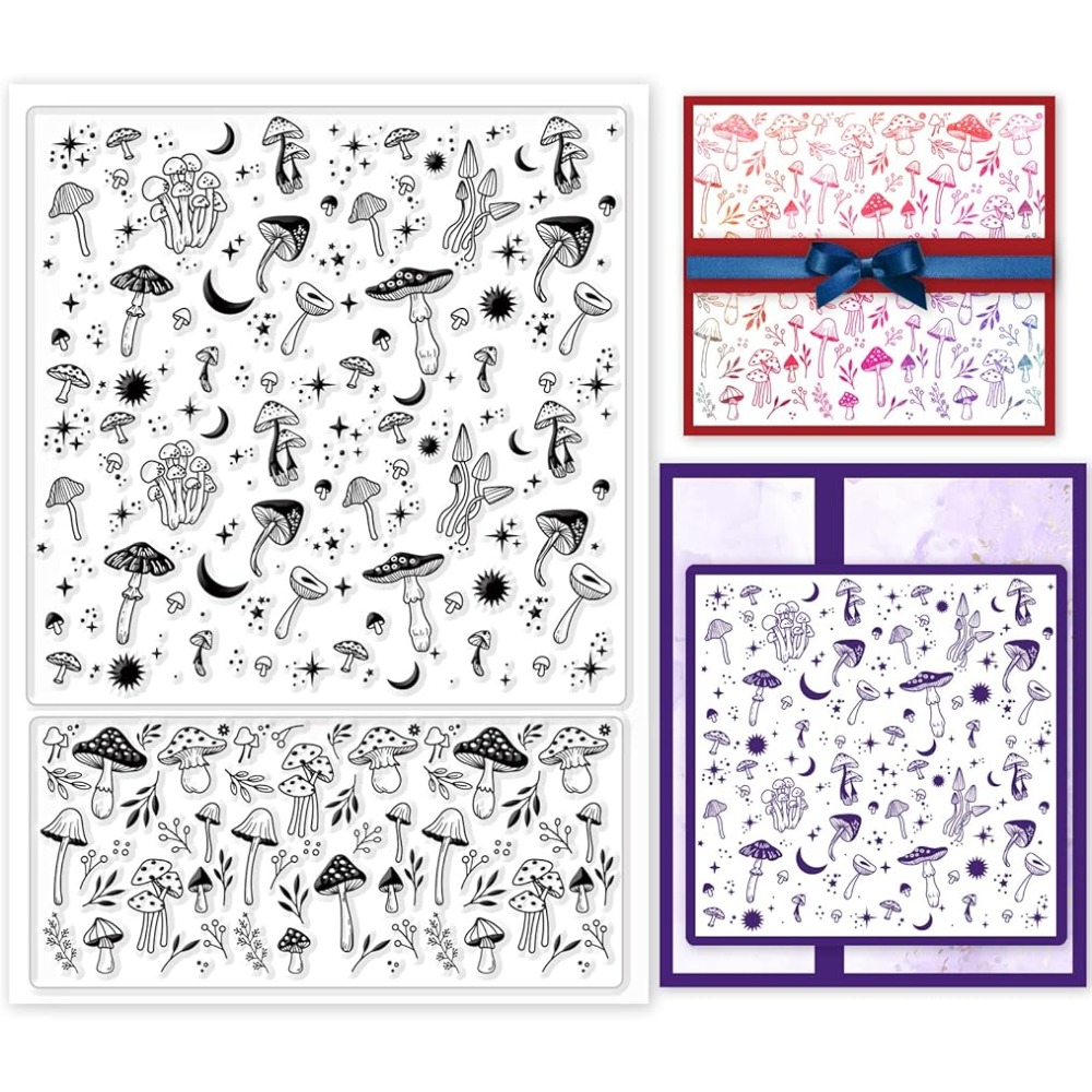 버섯 배경 투명 스탬프, 식물 배경 실리콘 투명 스탬프 - Clear Silicone Stamps For Card Making 리뷰 및 가격