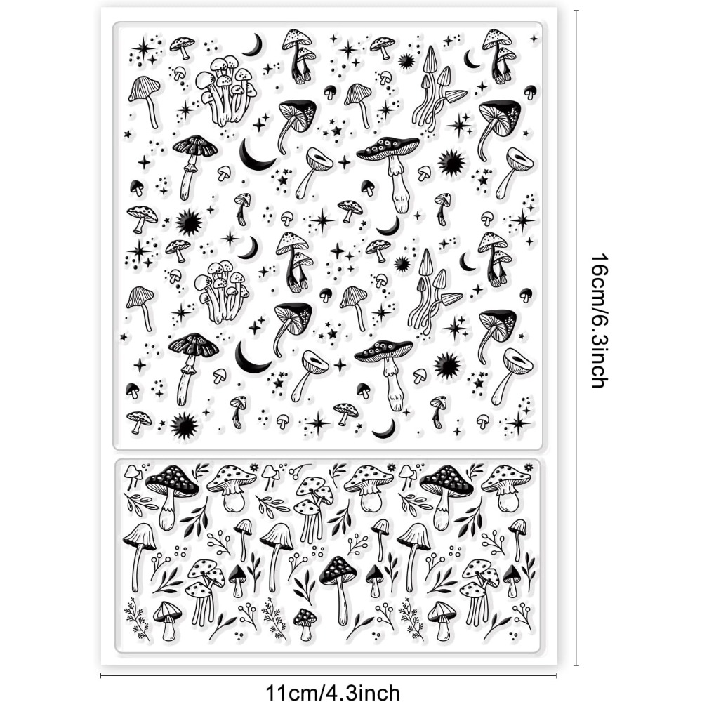 버섯 배경 투명 스탬프, 식물 배경 실리콘 투명 스탬프 - Clear Silicone Stamps For Card Making 리뷰 및 가격