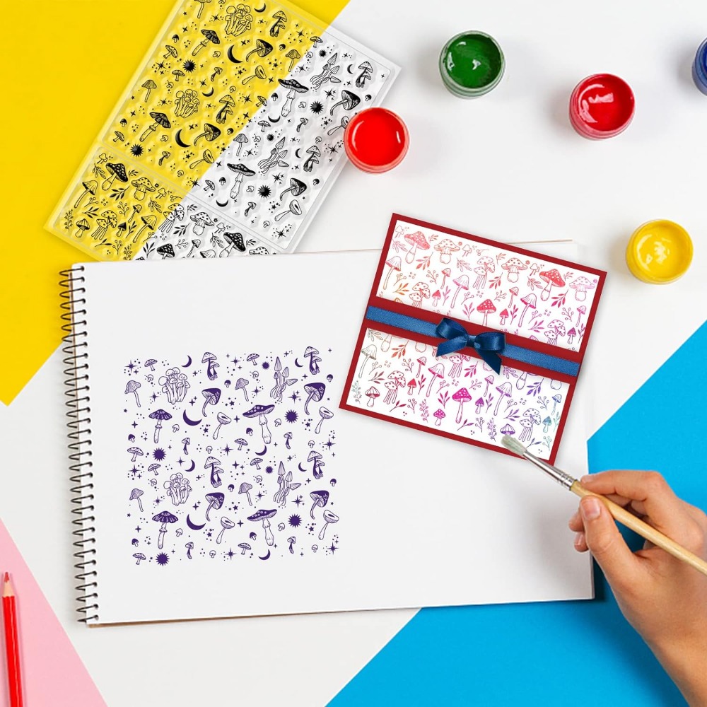 버섯 배경 투명 스탬프, 식물 배경 실리콘 투명 스탬프 - Clear Silicone Stamps For Card Making 리뷰 및 가격