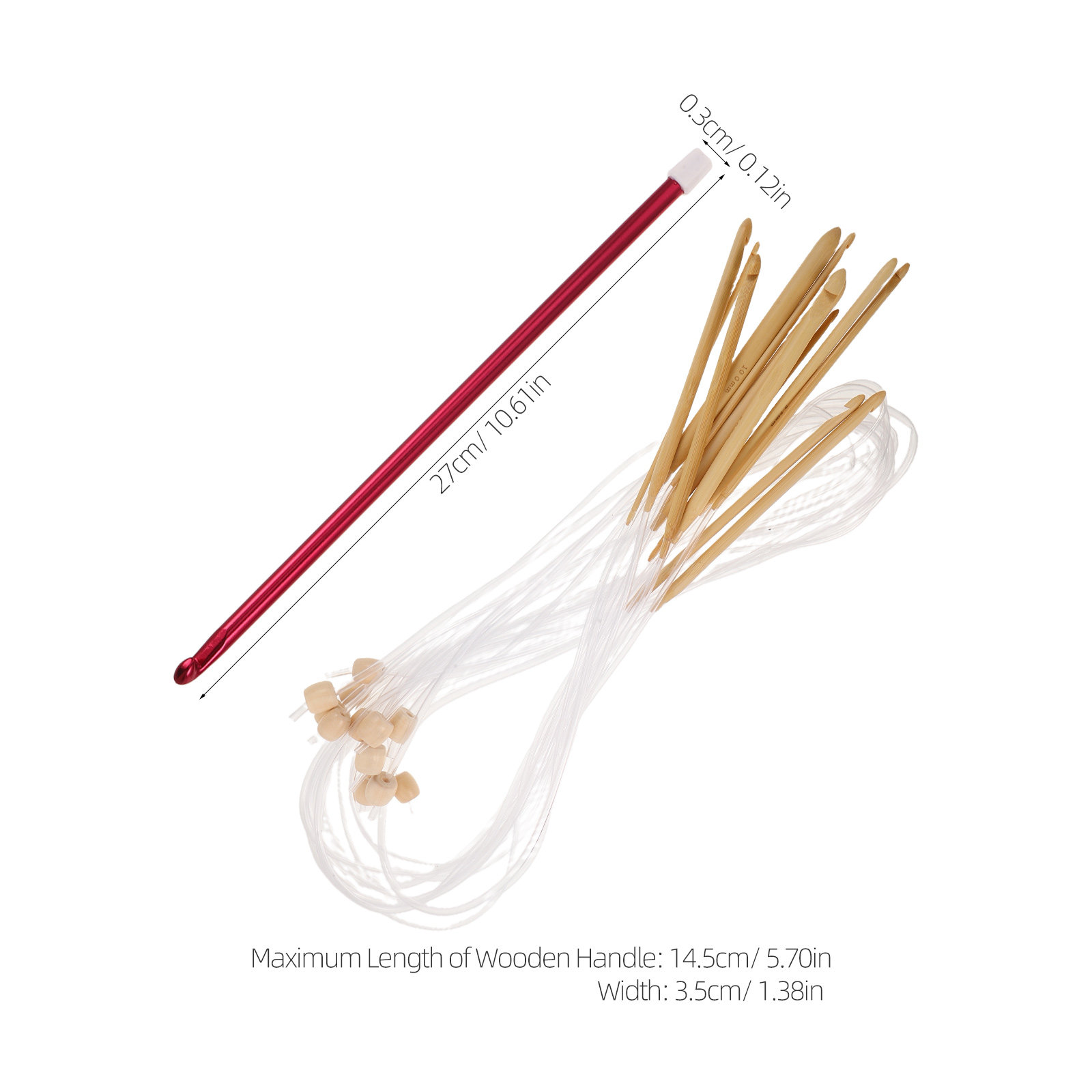 1세트의 다채로운 색상의 크로셰 바늘 세트 - 인체공학 - Wooden Crochet Hooks Ergonomic Handle 리뷰 및 가격