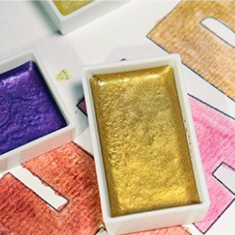 6 색 수용성 금속 진주 수채화 물감 고체 세트 아티스 - Watercolor Paint Set Solid Pigment 리뷰 및 가격