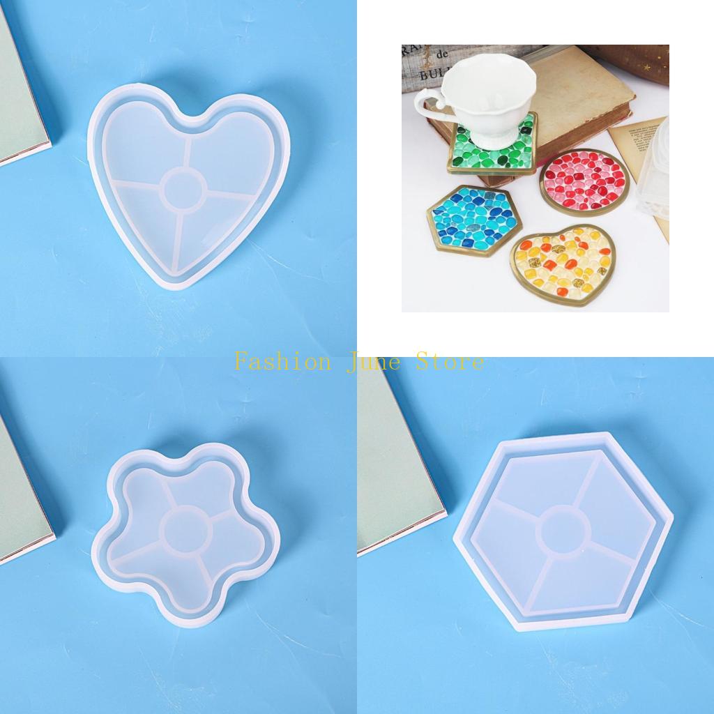 N5KA 원형/사각형/불규칙한 모양의 코스터 수지 금형 - Silicone Epoxy Resin Molds Set 리뷰 및 가격