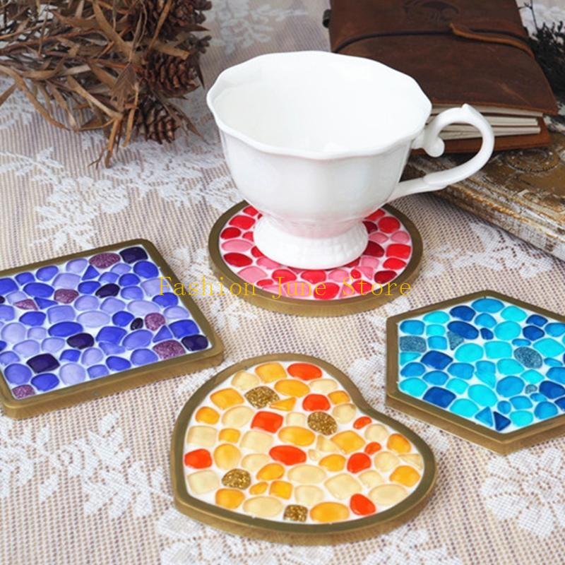 N5KA 원형/사각형/불규칙한 모양의 코스터 수지 금형 - Silicone Epoxy Resin Molds Set 리뷰 및 가격