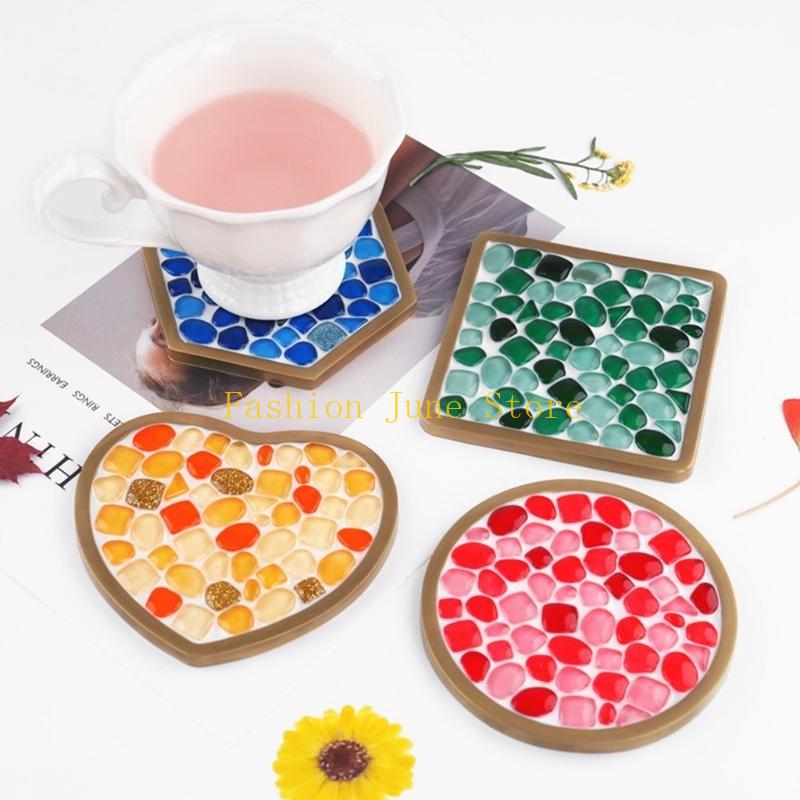 N5KA 원형/사각형/불규칙한 모양의 코스터 수지 금형 - Silicone Epoxy Resin Molds Set 리뷰 및 가격